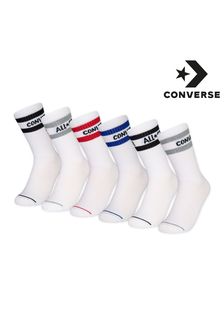 Converse White Kids Crew Socks 6 Pack (910897) | $43