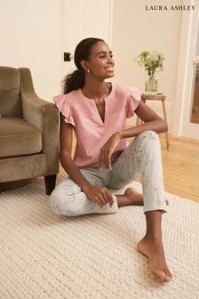 Laura Ashley Green/Pink Mosedale Posy Print Cotton Blend Top And Trouser Pyjamas (910941) | 173 QAR