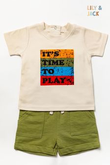 Lily & Jack Green Cotton Blend T-Shirt and Shorts Set (910950) | ₪ 84