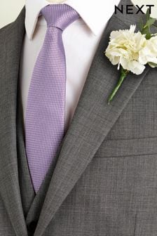 Lila vijolična - Ozke - Teksturirana svilena kravata (911198) | €17