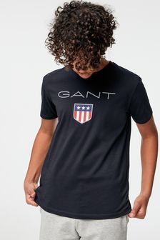 Blau - GANT Teenager-Jungen T-Shirt mit Schildlogo, Weiß (911345) | 34 €