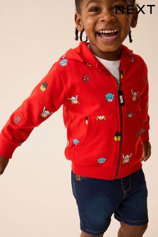 Red Marvel Avengers All Over Print Zip Through Top (9mths-8yrs) (911409) | ￥3,120 - ￥3,470