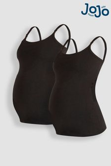 JoJo Maman Bébé Black 2-Pack Maternity & Nursing Vest Tops (911580) | OMR14