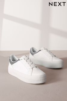 White Signature Leather Chunky Sole Trainers (911586) | €67
