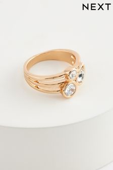 Gold Tone Sparkle Cluster Ring (911682) | KRW16,500