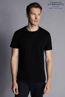 Charles Tyrwhitt Black Crew Neck Cotton T-Shirt 2 Packs (911750) | kr454