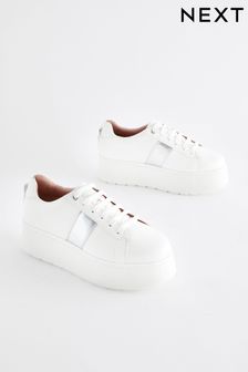 White Forever Comfort® Chunky Lace-Up Trainers (911893) | $73