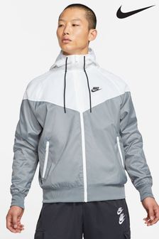 Nike White gray Sportswear Windrunner Hooded Jacket (911906) | kr1,168