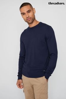 Threadbare Navy Blue Crew Neck Knitted Jumper (912301) | $38