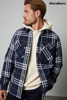 Threadbare Blue Brushed Cotton Check Overshirt With Quilted Lining (912359) | €46