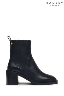Radley London Grove Terrace Block Chelsea Black Heeled Boots (912581) | $269