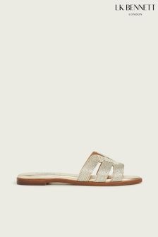 LK Bennett Gold Riley Metallic Rope Sliders (913181) | $392