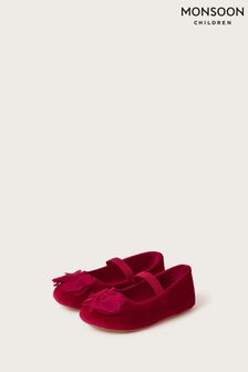 Monsoon Red Cancan Velvet Walker Shoes (913452) | €14
