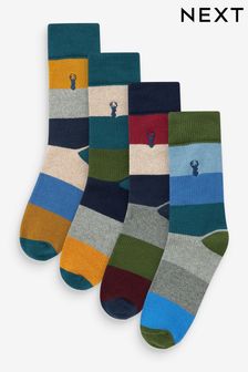 Marineblau/Grau gestreift - Schwere Socken mit Muster (913589) | 25 €