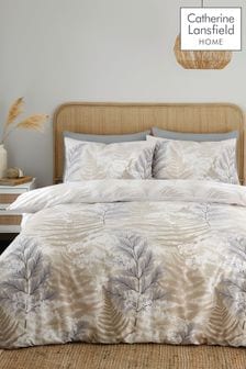 Catherine Lansfield Natural Floral Foliage Reversible Duvet Cover Set (913743) | AED89 - AED139