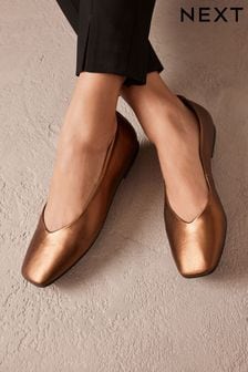 Bronze Signature Leather Hi Cut Ballerina Shoes (914284) | €23.50