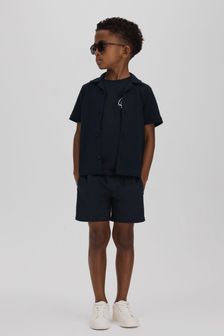 Reiss Navy Acen Junior Linen Drawstring Shorts (914399) | €40