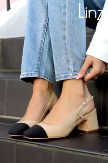 Linzi Natural Freya Close Toe Court Shoes (914443) | ₪ 151