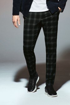 Charcoal Skinny Fit Check Suit: Trousers (914565) | €9