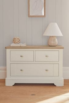 Chalk White Hampton Painted Oak Collection Luxe 3 Drawer Chest of Drawers (914756) | €675
