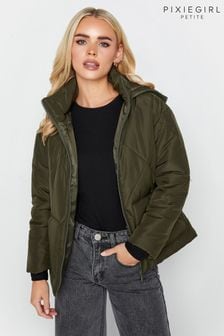 Зеленый - Pixiegirl Petite стеганые пальто и капюшоном (915001) | €80