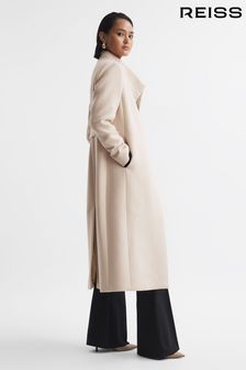 Reiss Stone Mischa Tailored Wool Blend Longline Coat (915002) | SGD 1,014