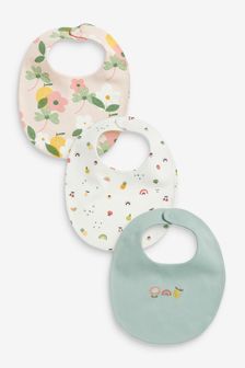 Pink and Cream Floral 3 Pack Baby Bibs (915810) | €7.50