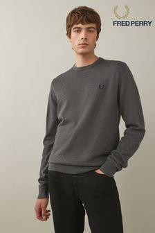 Black fred perry v neck jumper online