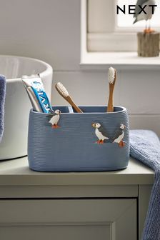 Blue Puffin Toothbrush Tidy