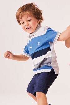 Polo à rayures à manches courtes (3 mois - 7 ans)
