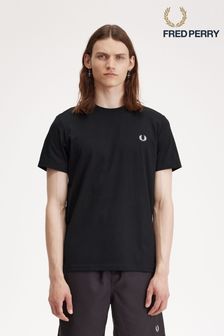 Men s T Shirts Fred Perry Black Short Sleeve Tops Next Luxembourg