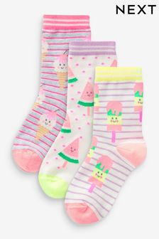 Multi Bright Ice Cream Ankle Socks 3 Pack (917025) | HK$48 - HK$65