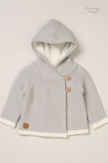 Rock-A-Bye Baby Boutique Grey Cotton Knitted Hooded Jacket (917102) | ₪ 102
