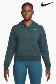 Dunkelgrün - Nike Dri-fit One Kapuzensweatshirt mit komplettem Reißverschluss (917922) | 50 €