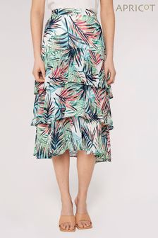Apricot Cream Multi Painterly Tropical Chiffon Skirt (917925) | NT$1,630