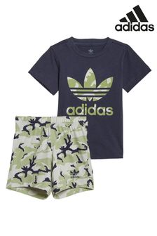 Adidas Jungen Set mit T-Shirt und durchgehend bedruckten Shorts, Marineblau (918084) | 38 €