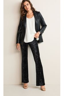 Black Velvet Pull-On Flare Trousers (918141) | €43.50