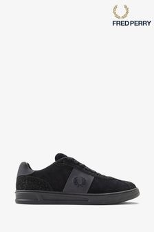 Fred perry black suede shoes hot sale