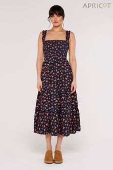 Apricot Blue Ditsy Floral Smocked Midi Dress (918371) | NT$2,100
