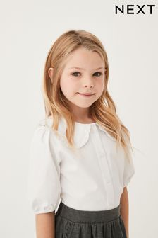 Белый - Школьная блузка с высоким содержанием хлопка и красивым воротником (3-14 лет) (918453) | 5 360 тг - 8 710 тг