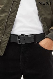 Black Signature Italian Leather Belt (918625) | $38