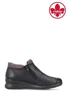 Rieker Womens Zipper Black Shoes (918668) | ￥13,560
