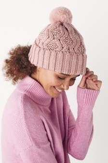 Pink Cable Pom Hat (918982) | €11