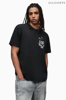 AllSaints Black Relics Crew Shirt (919185) | OMR28