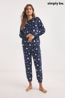 Simply Be Blue Pretty Secrets Star Print Fleece Twosie Pyjamas (919203) | 16 €