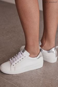 أبيض - حذاء رياضي جلد من Mint Velvet (919360) | 631 ر.س