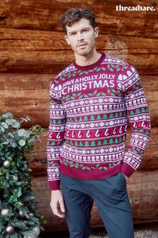 Threadbare Red Crew Neck Christmas Jumper (919526) | €12