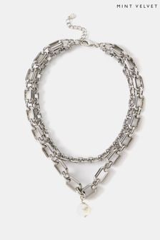 Mint Velvet Silver Tone Layered Necklace (919950) | 265 zł