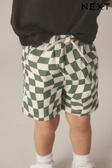 Zelena/bež karirasta - Kratke hlače z elastičnim pasom (3 mesecev–7 let) (920168) | €8 - €10