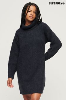 Superdry Blue Knitted Roll Neck jumper Dress (921827) | AED444